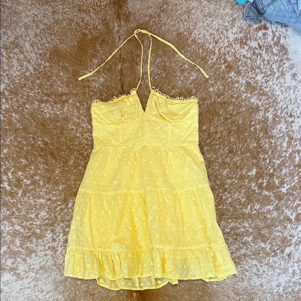 SHEIN Yellow Halter Dress Size Medium